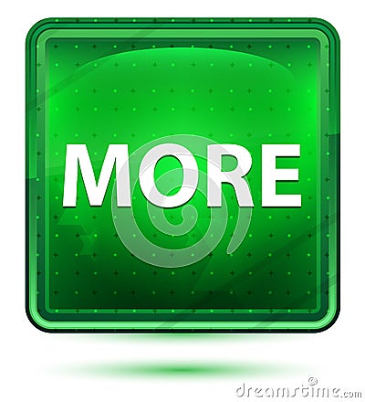 More Neon Light Green Square Button Stock Photo