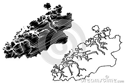 More og Romsdal map vector Vector Illustration