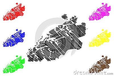 More og Romsdal map vector Vector Illustration