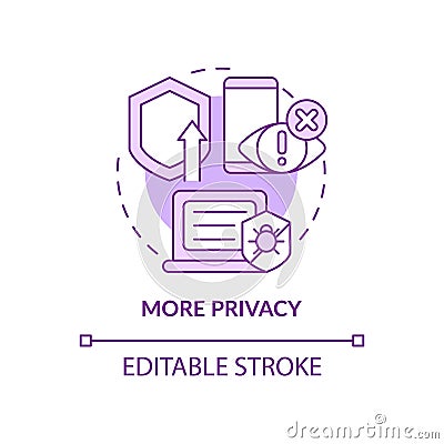 More privacy purple concept icon Vector Illustration