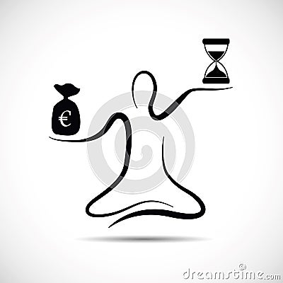 More time less money meditation Vector Illustration