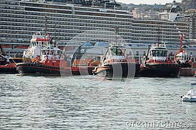 Tugs for large ships Editorial Stock Photo