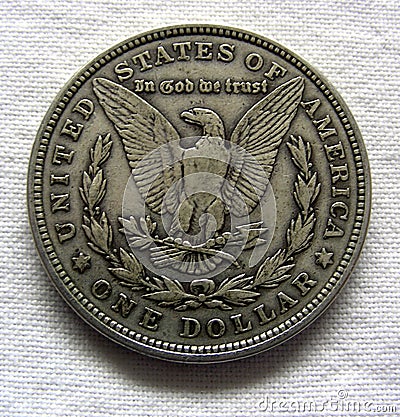 Morgan Silver Dollar Stock Photo