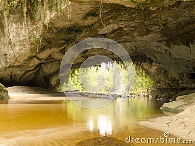 Moria Gate Arch in Opara Basin, South Island, NZ Stock Photo