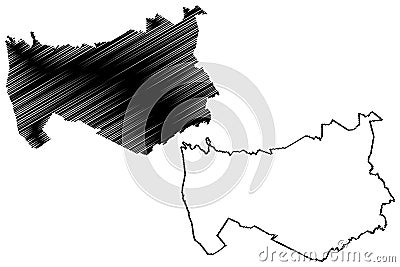 Moris municipality Free and Sovereign State of Chihuahua, Mexico, United Mexican States map vector illustration, scribble sketch Vector Illustration