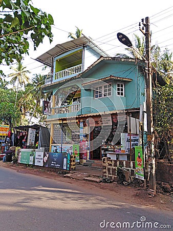 Morjim village, Goa, India. Editorial Stock Photo