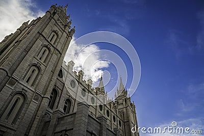 Mormon Temple During Spring Stock Photo