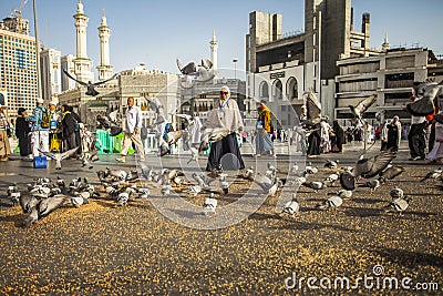 Morning activities around Masjidil Haram during hajj and umra in Mecca, Saudi Arabia. Editorial Stock Photo
