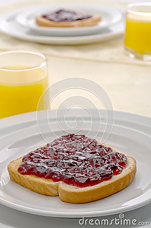 Morning breakfast with orange juice Stock Photo