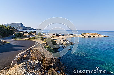 Morning at campers favorite site for summer vacations Stock Photo