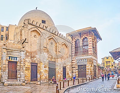 The morning cleaning of Islamic Cairo, Egypt Editorial Stock Photo