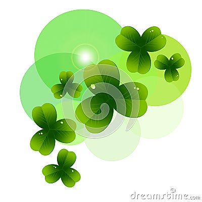 Morning clover with dew Vector Illustration