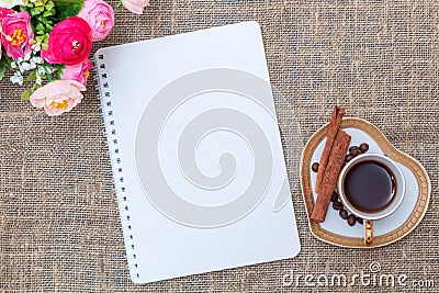 Morning coffee and ebook Stock Photo
