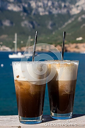 Morning coffee by the sea. Stock Photo