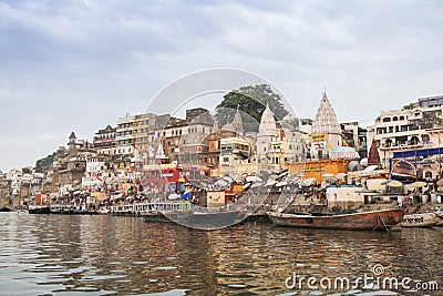 Morning at Ganga River. Varanasi. India. Stock Photo