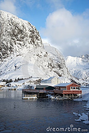 Morning in Hamnoya at the Lofoten, Norway Stock Photo