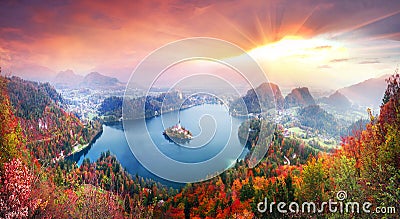 Morning on Lake Bled Stock Photo