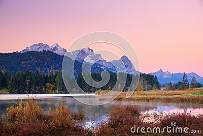 Morning at Lake Geroldsee Stock Photo