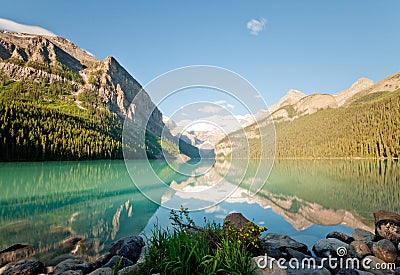 Morning on the Lake Louise Stock Photo