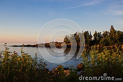 A morning lakeside view Stock Photo