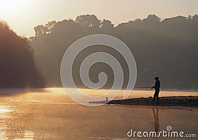 Morning landscape of the river Editorial Stock Photo