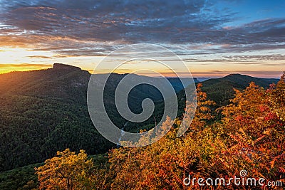 Morning light at the Linville Gorge Stock Photo