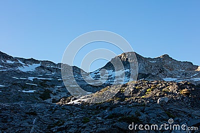 Morning Light on Mountain Peaks in Northern California Stock Photo