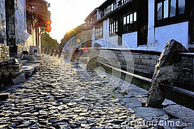 Morning light in Zhou Zhuang Stock Photo