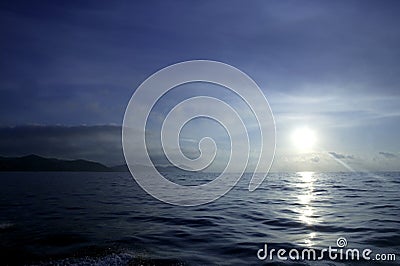 Morning mediterranean blue seascape, Spain Stock Photo