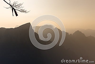 Morning mist mountains landscape at zhangjiajie Stock Photo