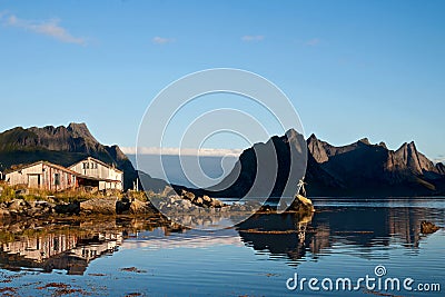 Morning mood in Reine Stock Photo