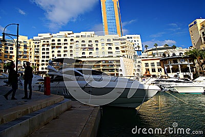 Morning at Portomaso Marina Editorial Stock Photo