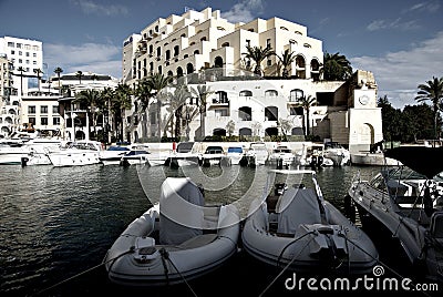 Morning at Portomaso Marina Editorial Stock Photo