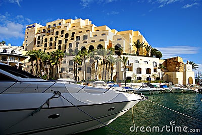 Morning at Portomaso Marina Editorial Stock Photo