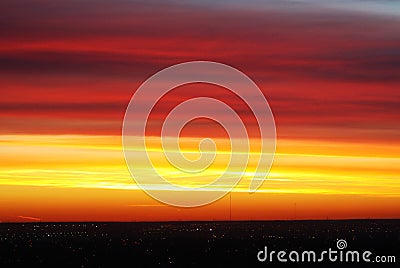 Morning rosy sky and clouds Stock Photo