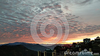 Morning senry in india with natural beauty with orange coloe cloud Stock Photo