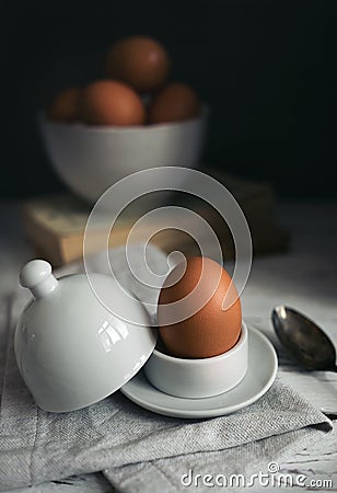 Morning still life with eggs Stock Photo