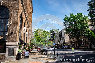 Morning street view of Main Street in Bethlehem Pensylvania Editorial Stock Photo