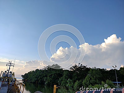 Morning with such beautiful sky and clouds Stock Photo