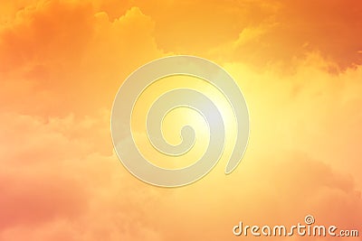 Morning sun light orange hot zone. Stock Photo