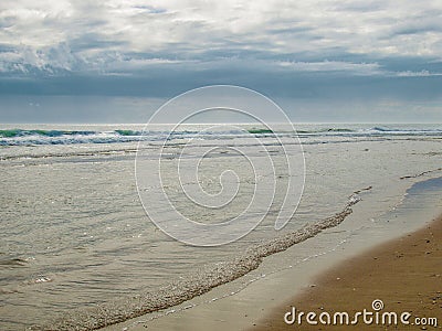 Morning Sun Shimmers off Ocean at Kitty Hawk Stock Photo