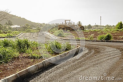 Morning Sunlight On Greased Roadway Stock Photo