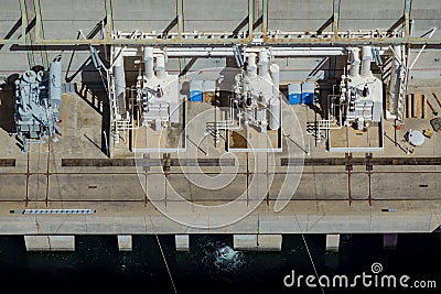 Morning sunny view of the famous Hoover Dam Stock Photo