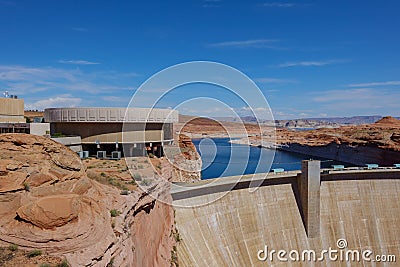 Morning sunny view of the famous Hoover Dam Stock Photo