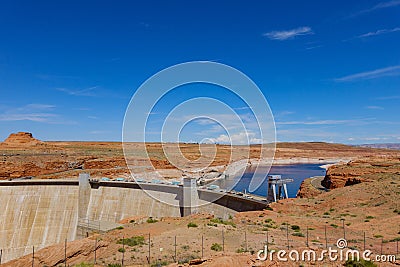 Morning sunny view of the famous Hoover Dam Stock Photo