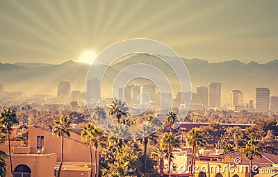 Morning sunrise over Phoenix, Arizona Stock Photo