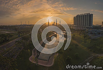 Morning Sunrise Sky Of Masjid Bukit Jelutong In Shah Alam Near Kuala Lumpur, Editorial Stock Photo
