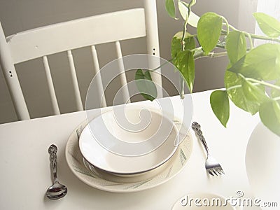 Morning Table Stock Photo