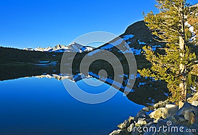 Morning at Tioga Lake Stock Photo