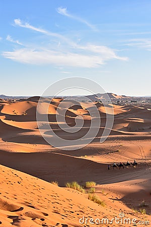 Morning on the top of the Erg Chebbi dune in Merzouga Stock Photo